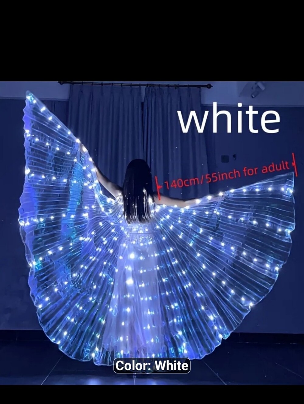 NEW LED ANGEL WINGS Abdominal Dance Wings, Lights It Is White Or MULTI COLOR!!! - Picture 12 of 16